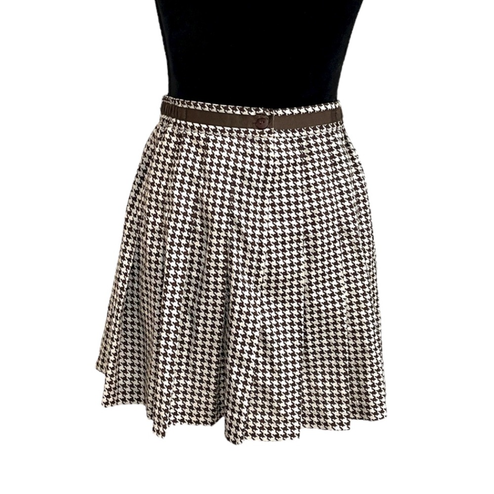 Tail Brown and White Houndstooth A-Line Skirt - Picture 2 of 8